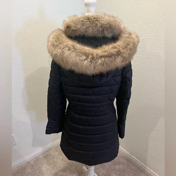 ❌SOLD❌Laundry By Shelli Segal DARK Navy Blue Puffer Coat with Faux Fur Collar - Picture 7 of 10